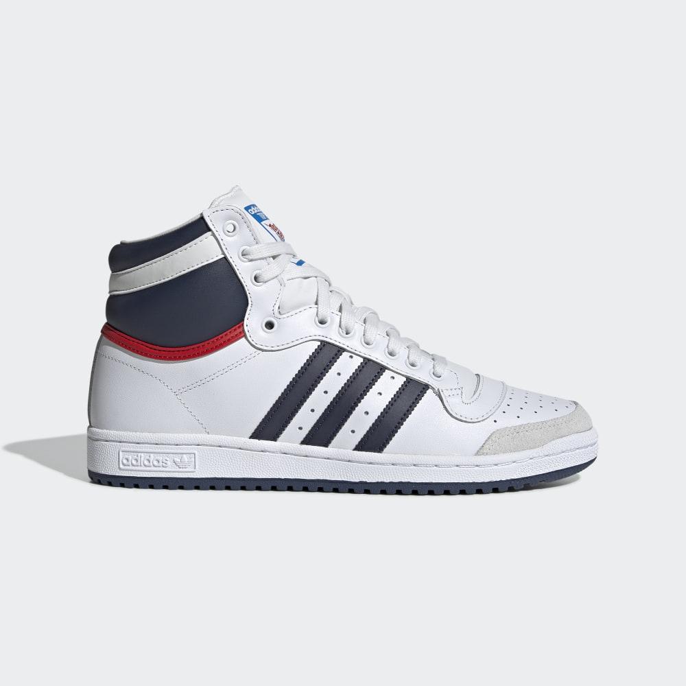 Adidas Men's Top Ten Hi Originals Shoes White/Navy/Red Ireland D65161